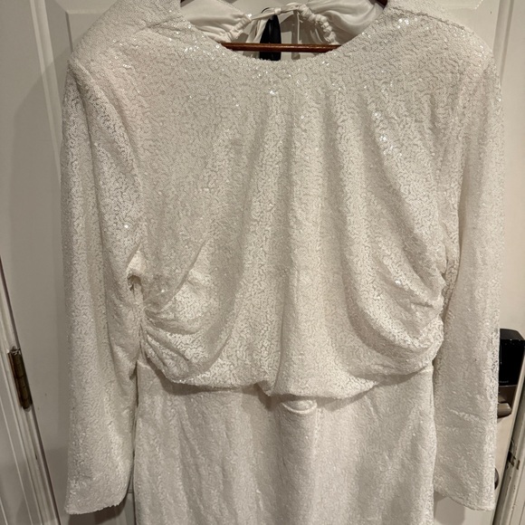 Bridal by Eloquii SEQUIN HANDKERCHIEF HEM DRESS Midi Bachelorette Rehearsal - Picture 4 of 8